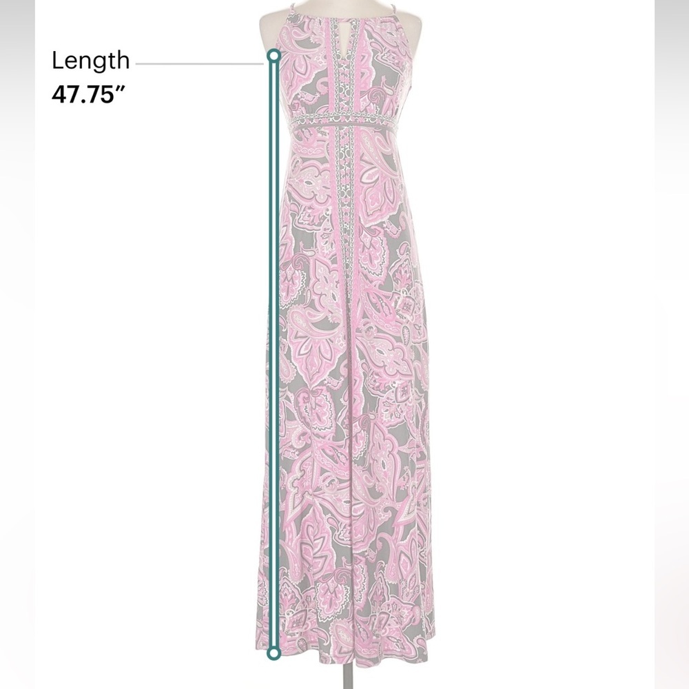 INC International Concepts Pink and Gray Patterned Maxi Dress - Picture 5 of 7